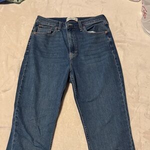 Abercrombie & Fitch Women’s  Straight-Leg Dark Blue Jeans